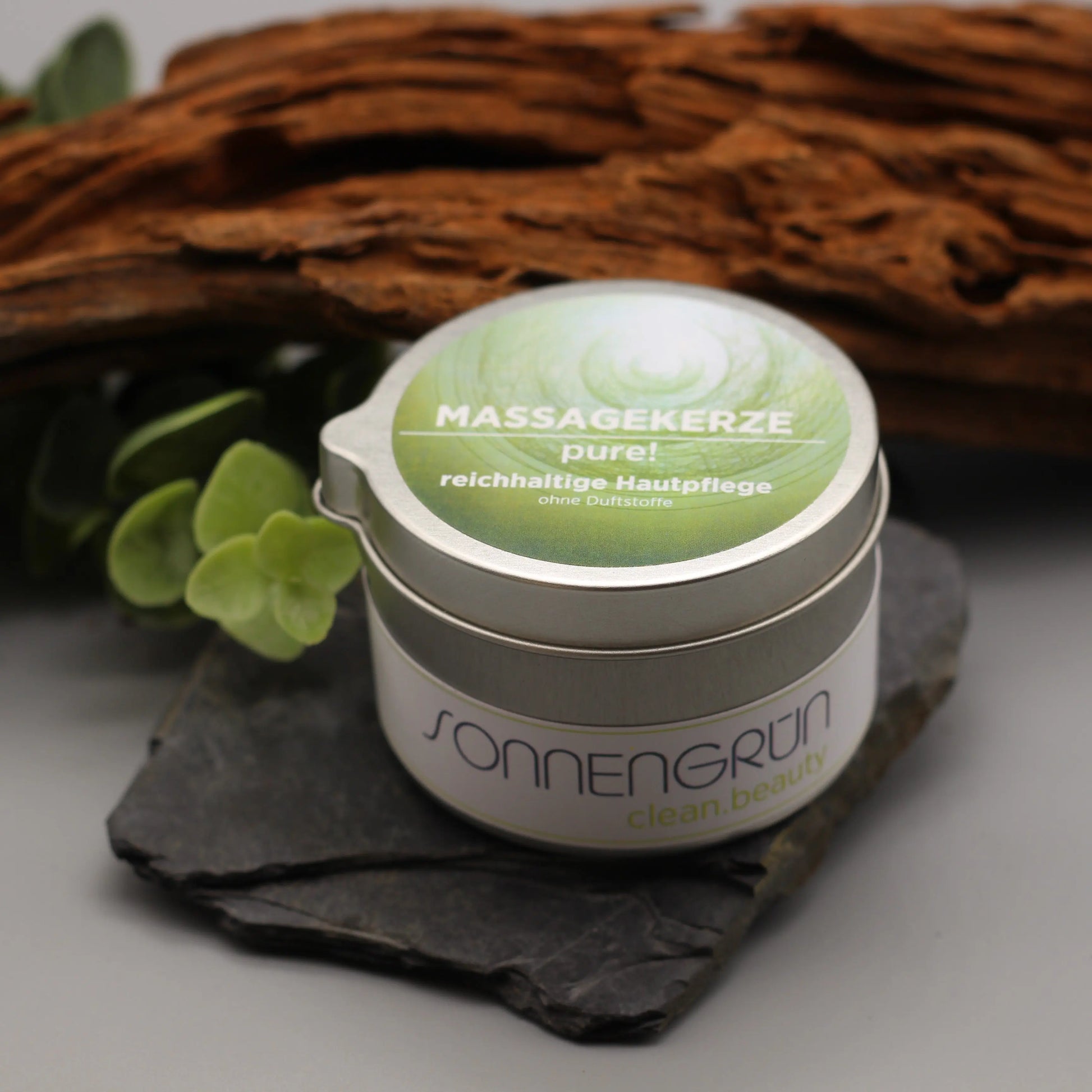 Massagekerze "pure!" Sonnengrün