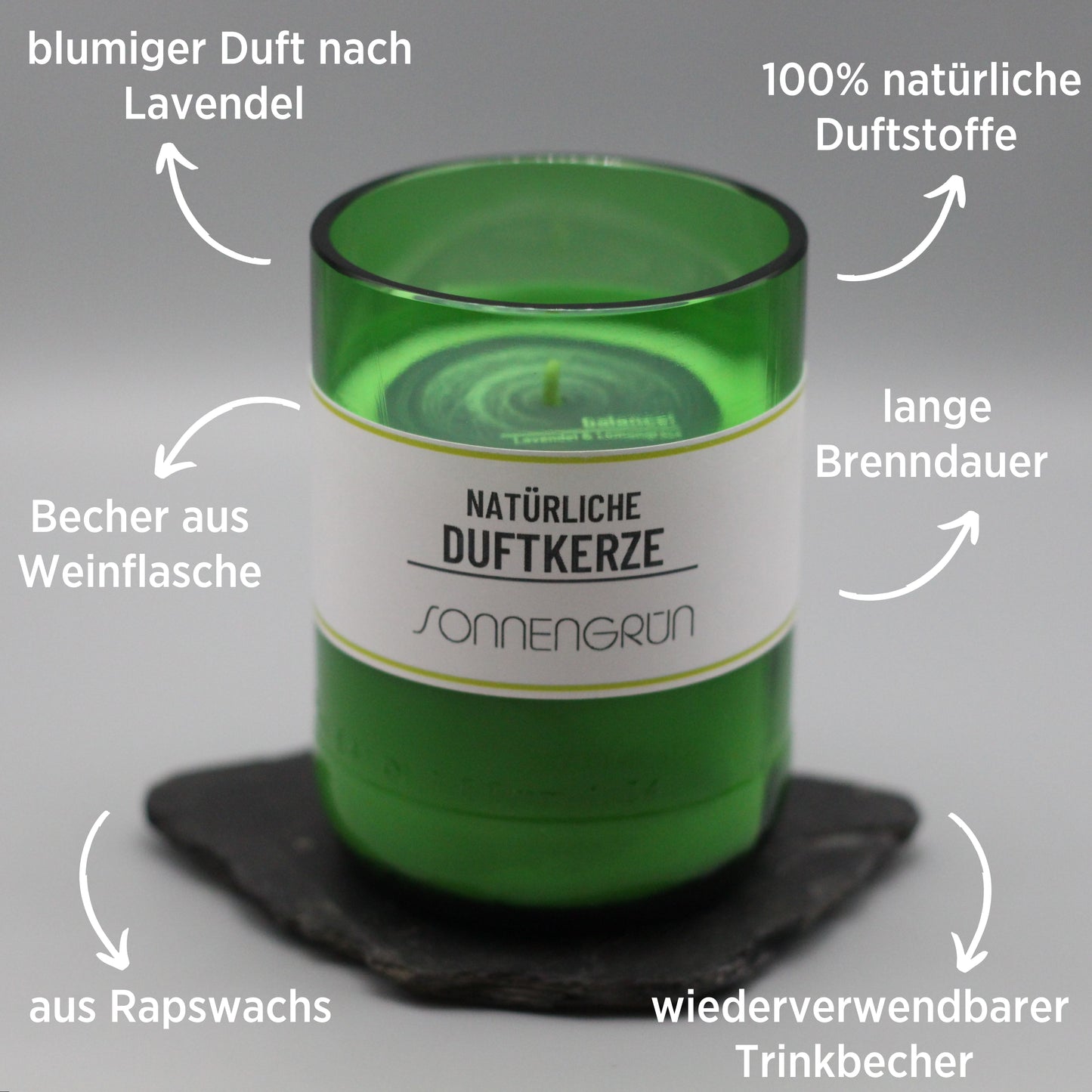 natürliche Duftkerze mit Lavendel