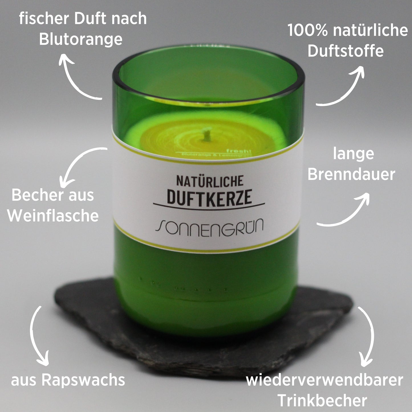 natürliche Duftkerze mit frischem Duft