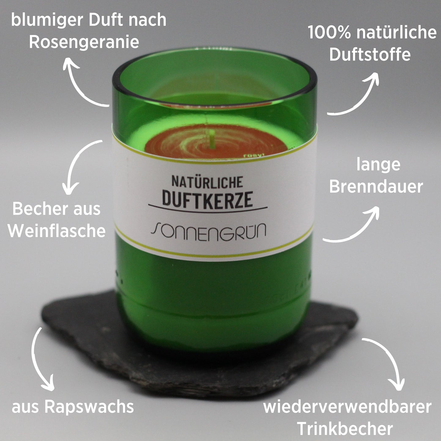 natürliche Duftkerze mir Rosengeranie