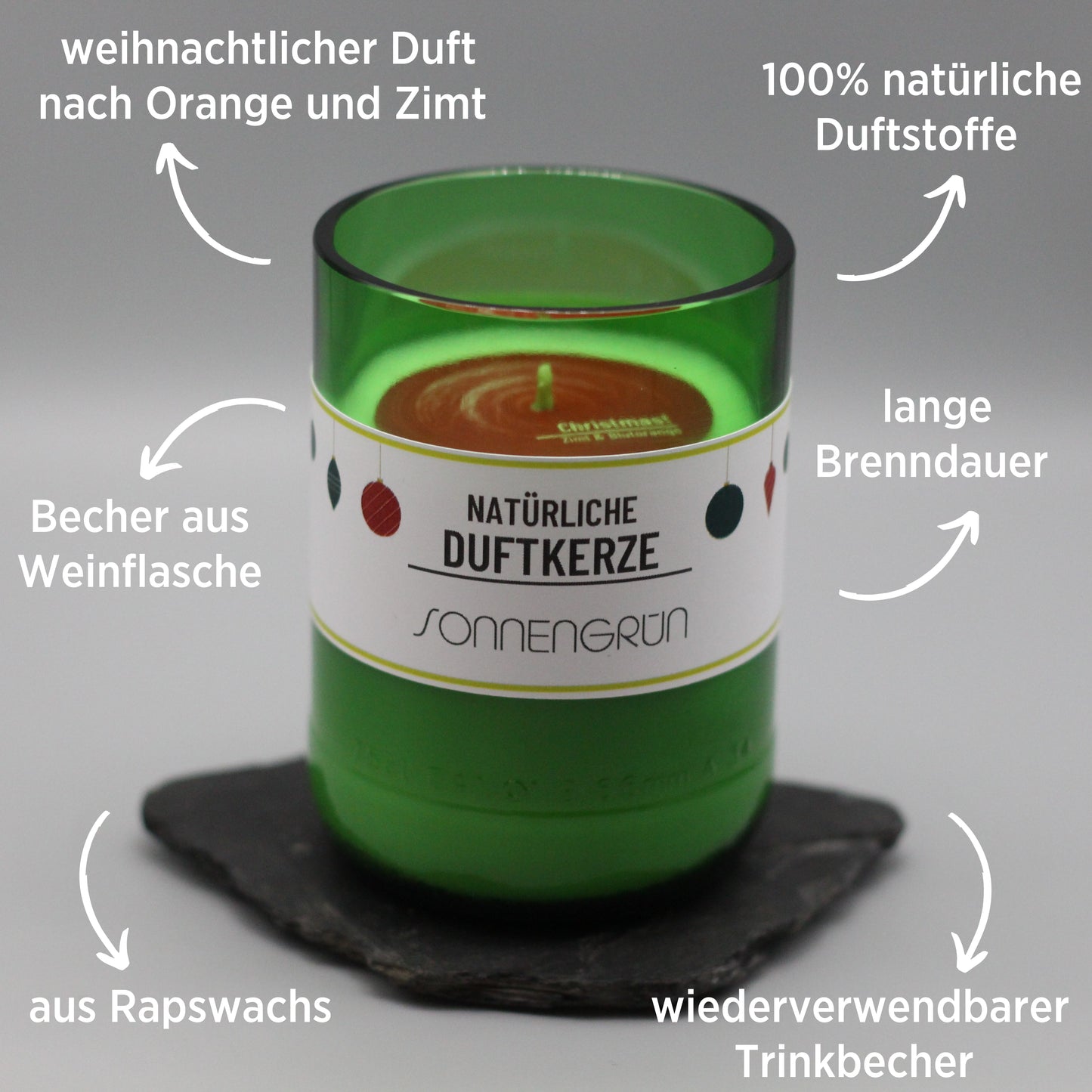 natürliche Weihnachtskerze