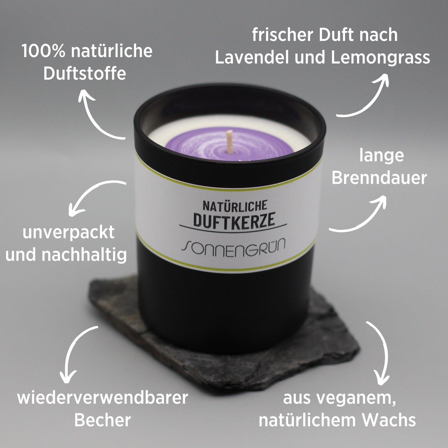 natürliche Duftkerze aus Rapswachs