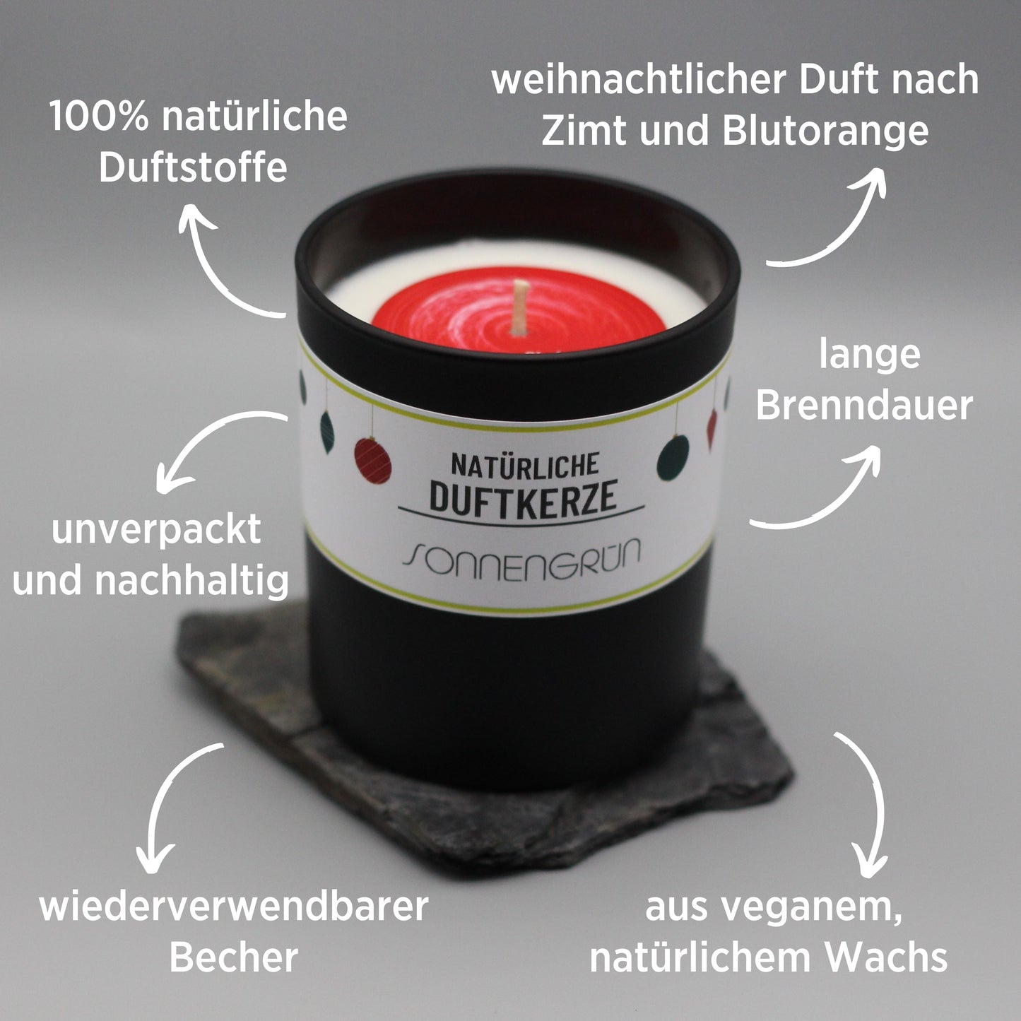 Weihnachtskerze aus Rapswachs