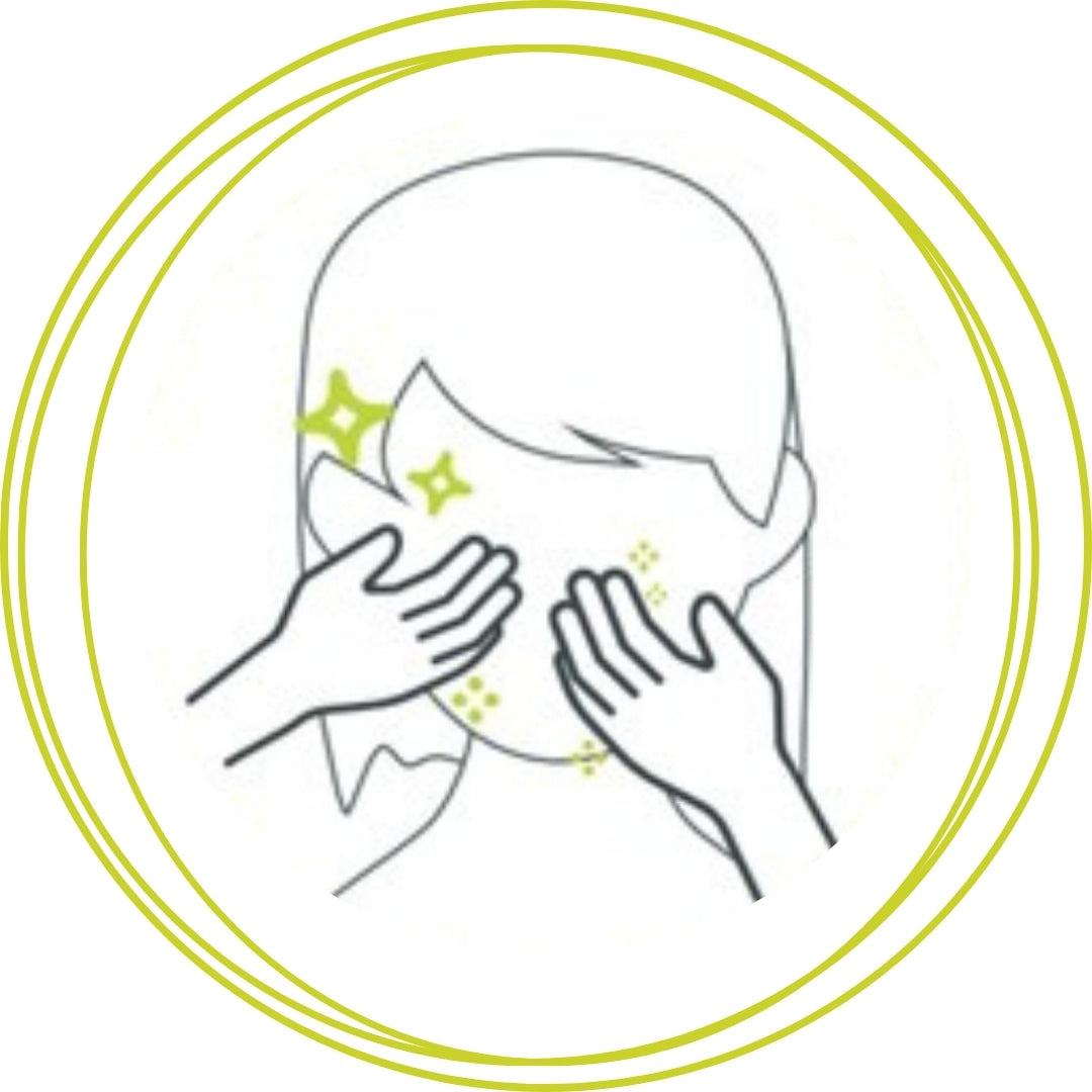 Symbol für Gesichtspflege – Gesicht wird eingecremt mit veganem, natürlichem Gesichtsbalsam von Sonnengrün