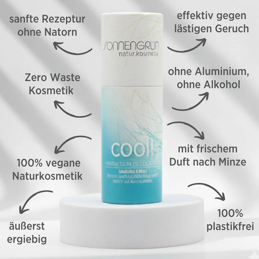 Deostick "cool!" | Zitronen-Eukalyptus & Minze - Sonnengrün | plastikfreie Kosmetik