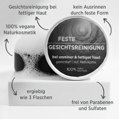 feste Gesichtsreinigung | fettige Haut - Sonnengrün | Clean Beauty