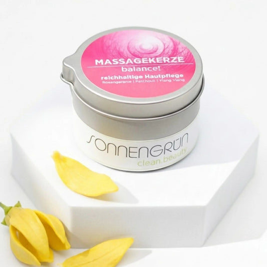 Massagekerze "balance!" - Sonnengrün