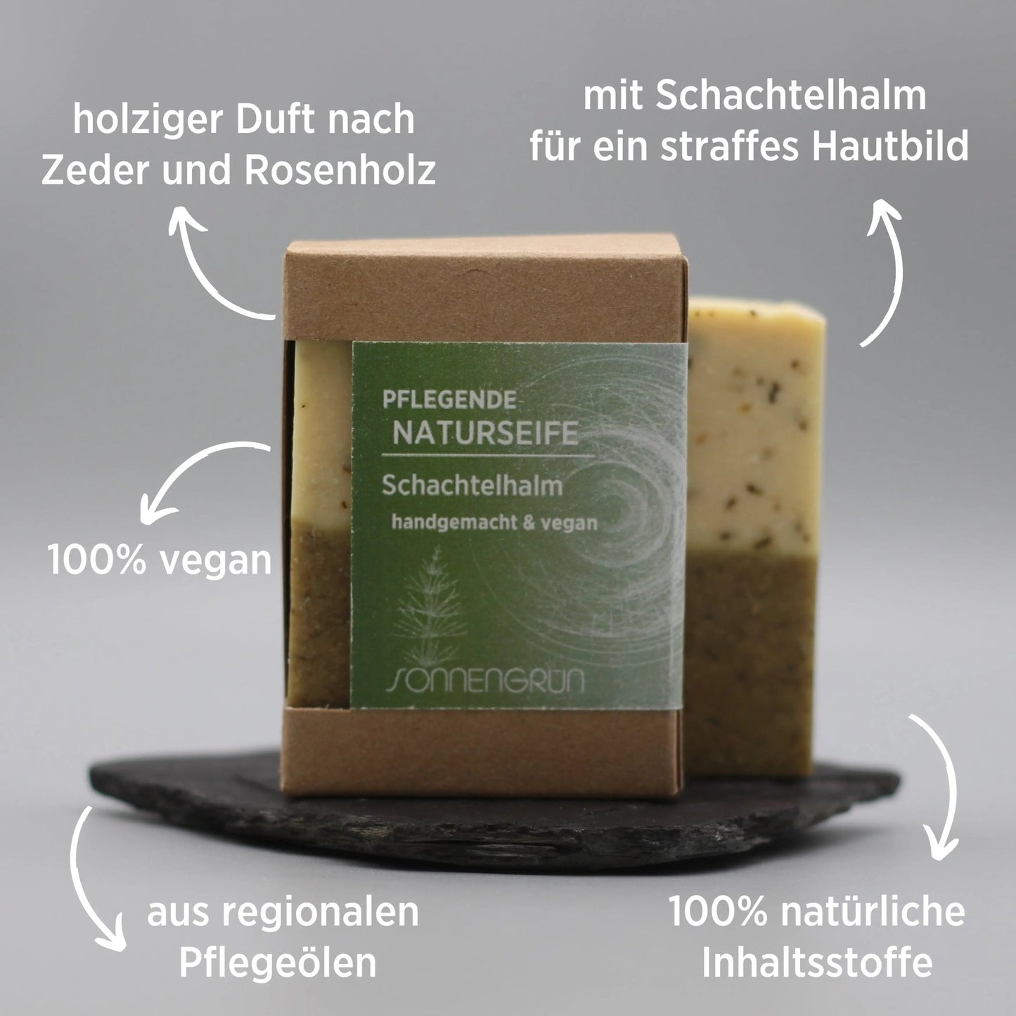 Naturseife Schachtelhalm | handgemacht - Sonnengrün | handgemacht & vegan